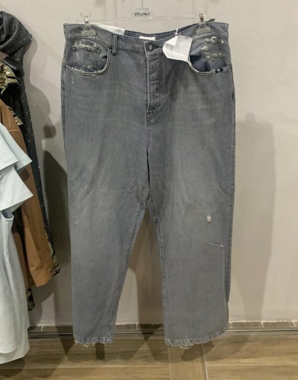 Jeans baggy uomo Amish Color Grigio chiaro taglia 34